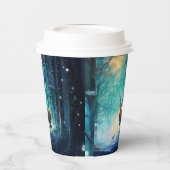 Bezauberndes Schneewald Artwork-82109 Pappbecher (Links)