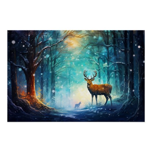 Bezauberndes Schneewald Artwork-82109 Poster (Vorderseite)