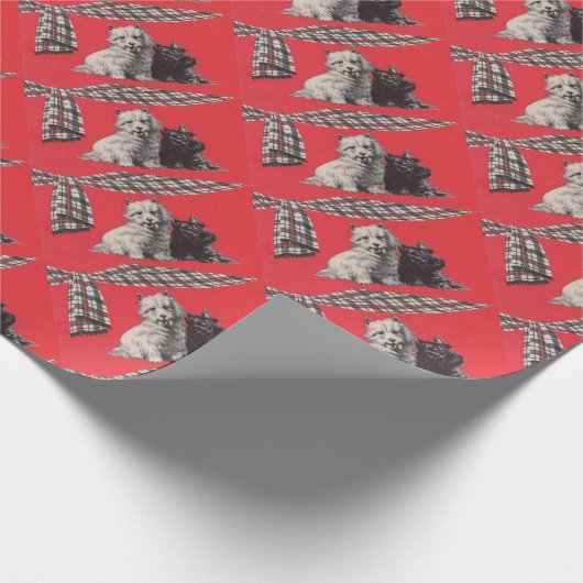 bezauberndes schottisches Terrier-Print Geschenkpapier (Ecke)