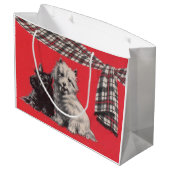 bezauberndes schottisches Terrier-Print Große Geschenktüte (Rückseite Schrägansicht)