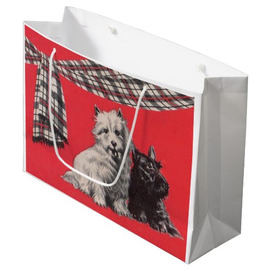 bezauberndes schottisches Terrier-Print Große Geschenktüte (Vorderseite Schrägansicht)
