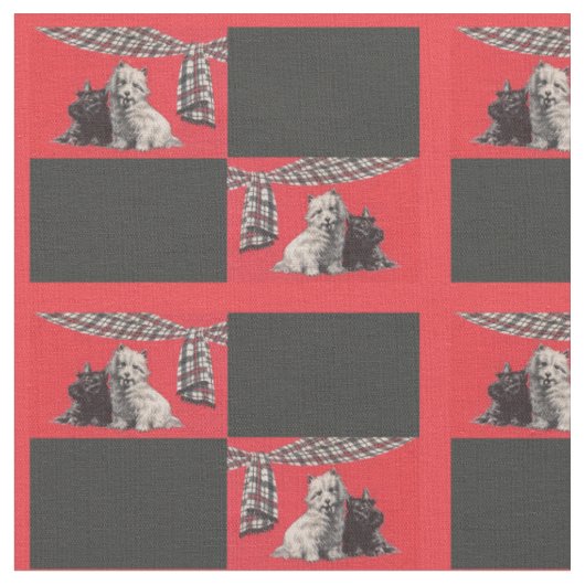 bezauberndes schottisches Terrier-Print Stoff (Nahaufnahme)