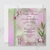 Bezauberndes Schuh-, Magnolien-u. Fan-Brautparty Einladung (Rückseite)