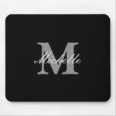 Bezauberndes Schwarzweiss-Namensmonogramm Mousepad (Vorne)