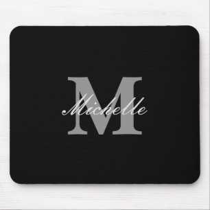 Bezauberndes Schwarzweiss-Namensmonogramm Mousepad