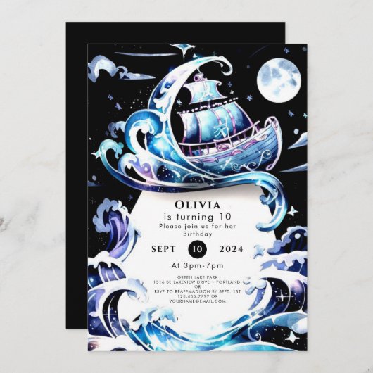 Bezauberndes Seefeld zum Geburtstag Einladung (Vorne/Hinten)