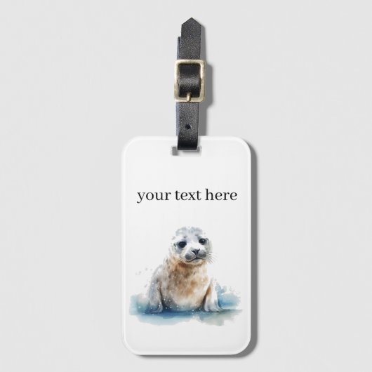 Bezauberndes Siegel Pup Gepäckanhänger (Vorderseite Vertikal)