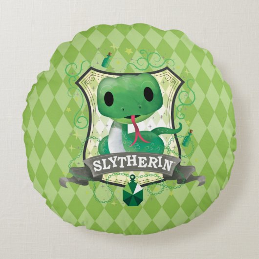 Bezauberndes SLYTHERIN™ Wappen Harry Potter | Rundes Kissen (Vorderseite)