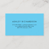 Bezauberndes stilvolles aquamarines, Türkis und Visitenkarte (Rückseite)
