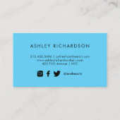 Bezauberndes stilvolles aquamarines, Türkis und Visitenkarte (Rückseite)