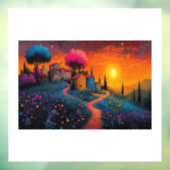 Bezauberndes Sunset Village Fensteraufkleber (Blatt 3)