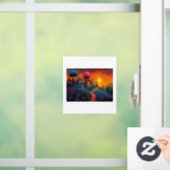 Bezauberndes Sunset Village Fensteraufkleber (Zuhause)