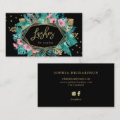 Bezauberndes tropisches GoldBlätter auf Peitschen Visitenkarte (Vorne/Hinten)