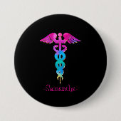 Bezauberndes und farbenfrohes Logo-Design Button (Vorderseite)