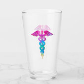 Bezauberndes und farbenfrohes Logo-Design Glas (Rückseite)