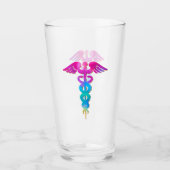Bezauberndes und farbenfrohes Logo-Design Glas (Vorderseite)