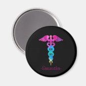 Bezauberndes und farbenfrohes Logo-Design Magnet (Vorderseite/Rückseite)