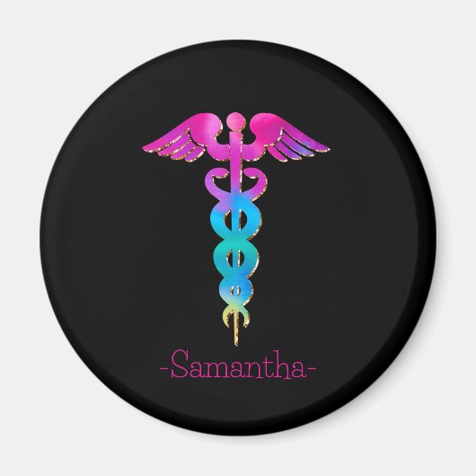 Bezauberndes und farbenfrohes Logo-Design Magnet (Vorne)