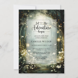 Bezauberndes Waldabenteuer Begins Kinderdusche Einladung