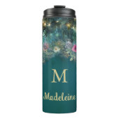 Bezauberndes Waldgebiet Rose Grüne Fairy Woodland Thermosbecher (Vorderseite)