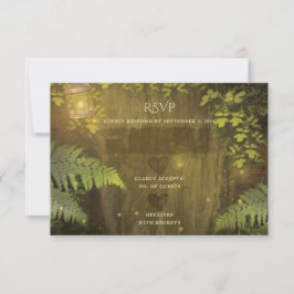 Bezauberndes Waldgeheimgarten Traum Hochzeit RSVP Karte