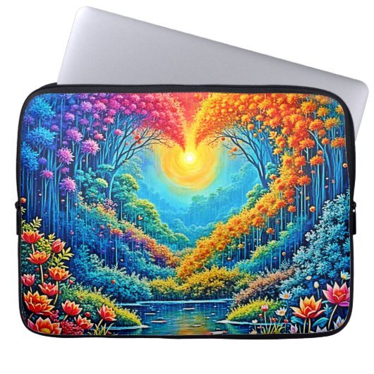 Bezauberndes Waldherz im Lichtdesign Laptopschutzhülle (Vorderseite)