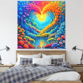 Bezauberndes Waldherz im Lichtdesign Leinwanddruck (Insitu (Schlafzimmer))