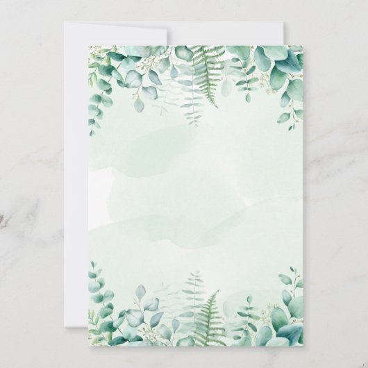 Bezauberndes Waldkleid aus Quinceanera Einladung (Rückseite)