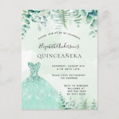 Bezauberndes Waldkleid aus Quinceanera Postkarte (Vorderseite)