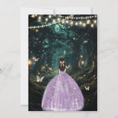 Bezauberndes Waldkleid Lila Lilac Kleid Quinceañer Einladung (Rückseite)
