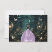 Bezauberndes Waldkleid Lila Lilac Kleid Quinceañer RSVP Karte (Rückseite)