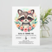 Bezauberndes Waldkorbmädchen Geburtstag Einladung (Stehend Vorderseite)