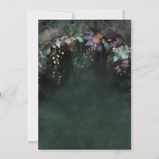 Bezauberndes Waldland Arch Green Quinceanera Einladung (Rückseite)