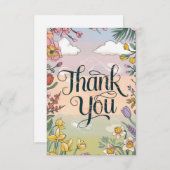 Bezauberndes Waldland Dankeskarte (Vorne/Hinten)