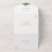 Bezauberndes Waldland Ferns Monogramme Hochzeit All In One Einladung (Außenbereich)