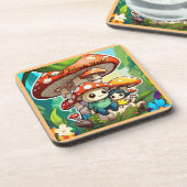 "Bezauberndes Waldleben" Getränkeuntersetzer (Linke Seite)