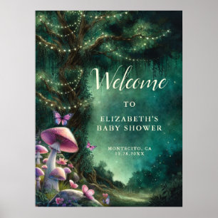 Bezauberndes Waldmäschenzimmer Babydusche Empfang Poster