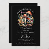 Bezauberndes Waldmushroom Woodland 1. Geburtstag Einladung (Vorne/Hinten)