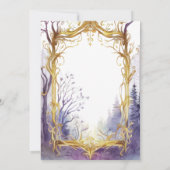 Bezauberndes Waldportal Hochzeit Gold Einladung (Rückseite)