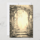 Bezauberndes Waldportal zum Hochzeitsempfang Einladung (Rückseite)