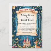 Bezauberndes Waldschloss Märchenfest Hochzeit Einladung (Vorderseite)