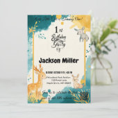 Bezauberndes Waldtier 1. Geburtstag Einladung (Stehend Vorderseite)