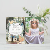 Bezauberndes Waldtier-Foto Geburtstag Einladung (Stehend Vorderseite)