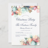 Bezauberndes Wasserfarben Ornament Weihnachten Par Einladung (Vorderseite)