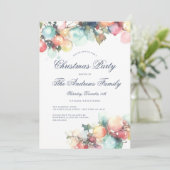 Bezauberndes Wasserfarben Ornament Weihnachten Par Einladung (Stehend Vorderseite)