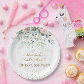 Bezauberndes Wasserfarben Rosa Brautparty Pappteller (Party)