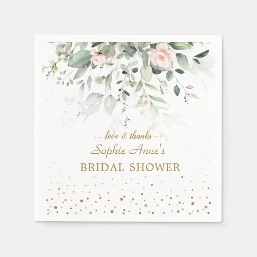 Bezauberndes Wasserfarben Rosa Brautparty Serviette (Vorderseite)