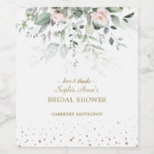 Bezauberndes Wasserfarben Rosa Brautparty Weinetikett (Einzelnes Label)