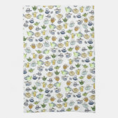 Bezauberndes Wasserfarben Teepattern Einzigartiges Geschirrtuch (Vertikal)