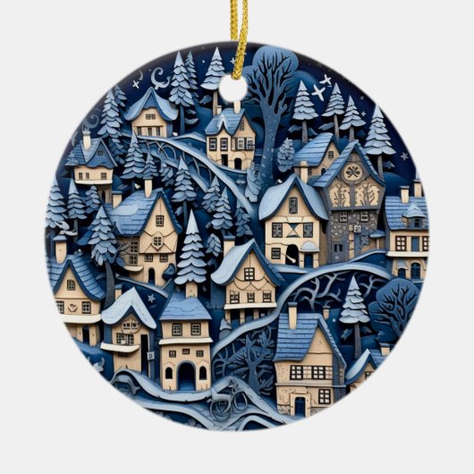 Bezauberndes Weihnachtsdorf Ornament (Vorne)